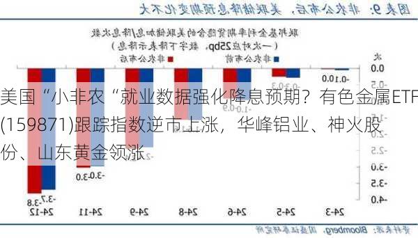 美国“小非农“就业数据强化降息预期？有色金属ETF(159871)跟踪指数逆市上涨，华峰铝业、神火股份、山东黄金领涨