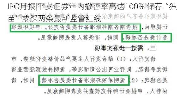 IPO月报|平安证券年内撤否率高达100% 保荐“独苗”或踩两条最新监管红线