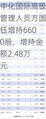 中化国际高级管理人员方国钰增持6600股，增持金额2.48万元