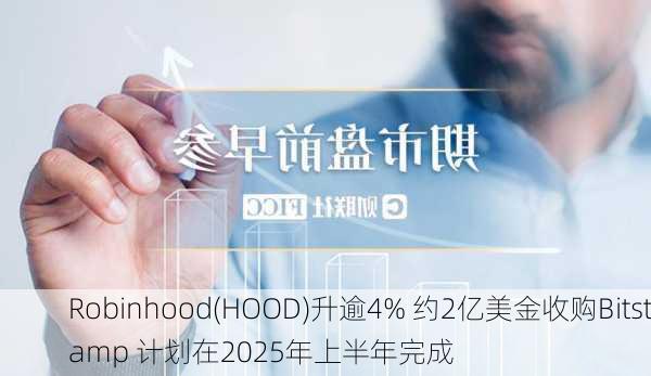 Robinhood(HOOD)升逾4% 约2亿美金收购Bitstamp 计划在2025年上半年完成