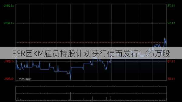 ESR因KM雇员持股计划获行使而发行1.05万股