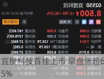 宜搜科技首挂上市 早盘涨超65%