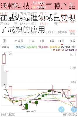 沃顿科技：公司膜产品在盐湖提锂领域已实现了成熟的应用