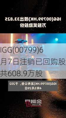 IGG(00799)6月7日注销已回购股份合共608.9万股