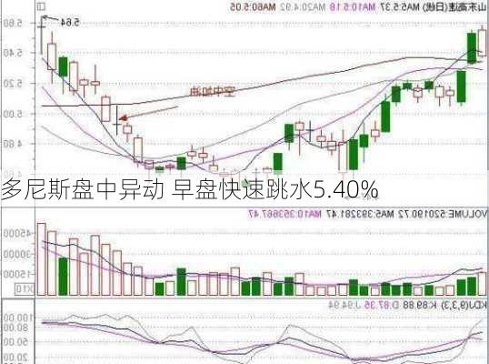 多尼斯盘中异动 早盘快速跳水5.40%