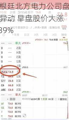 阿根廷北方电力公司盘中异动 早盘股价大涨5.39%