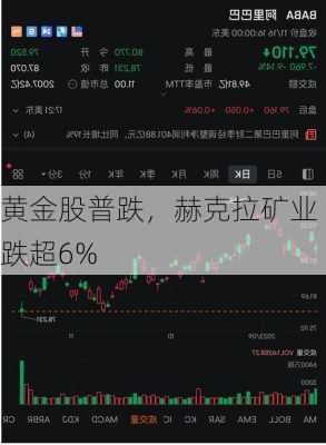 黄金股普跌，赫克拉矿业跌超6%