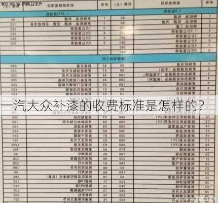 一汽大众补漆的收费标准是怎样的？