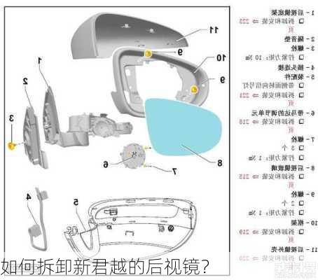 如何拆卸新君越的后视镜？