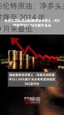 布伦特原油：净多头头寸降至 2014 年 9 月来最低