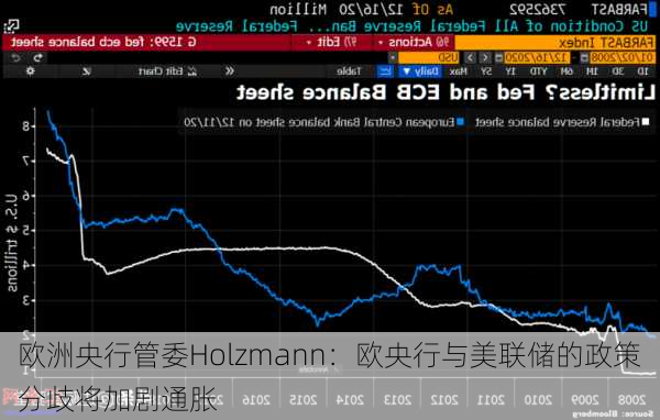 欧洲央行管委Holzmann：欧央行与美联储的政策分歧将加剧通胀