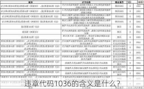 违章代码1036的含义是什么？