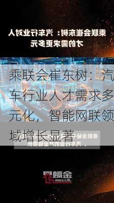 乘联会崔东树：汽车行业人才需求多元化，智能网联领域增长显著