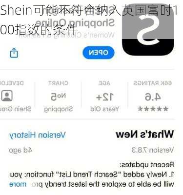 Shein可能不符合纳入英国富时100指数的条件