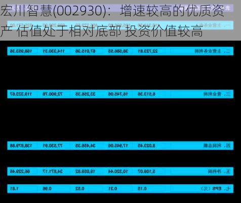 宏川智慧(002930)：增速较高的优质资产 估值处于相对底部 投资价值较高