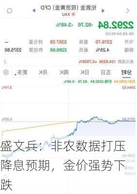 盛文兵：非农数据打压降息预期，金价强势下跌