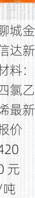 聊城金信达新材料：四氯乙烯最新报价 4200 元/吨