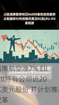 西南航空涨7% Elliott持有公司近20亿美元股份 并计划推动改革