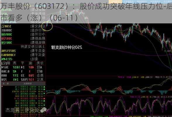 万丰股份（603172）：股价成功突破年线压力位-后市看多（涨）（06-11）