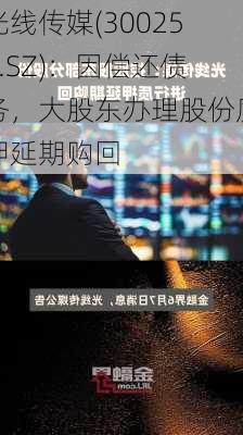 光线传媒(300251.SZ)：因偿还债务，大股东办理股份质押延期购回