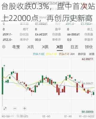 台股收跌0.3%，盘中首次站上22000点，再创历史新高