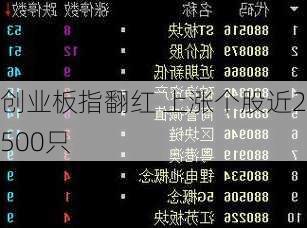 创业板指翻红 上涨个股近2500只