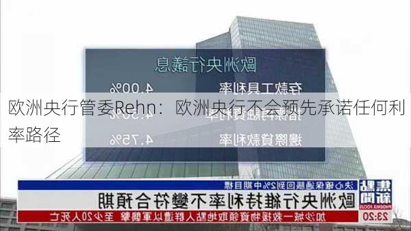 欧洲央行管委Rehn：欧洲央行不会预先承诺任何利率路径