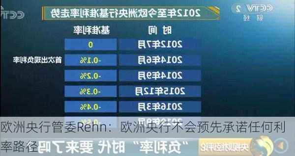 欧洲央行管委Rehn：欧洲央行不会预先承诺任何利率路径