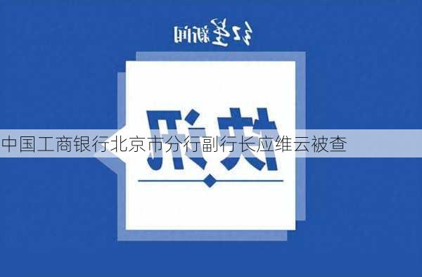 中国工商银行北京市分行副行长应维云被查