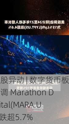 美股异动 | 数字货币板块回调 Marathon Digital(MARA.US)跌超5.7%