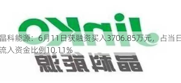 晶科能源：6月11日获融资买入3706.85万元，占当日流入资金比例10.11%