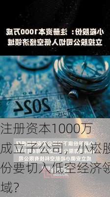 注册资本1000万成立子公司，小崧股份要切入低空经济领域？