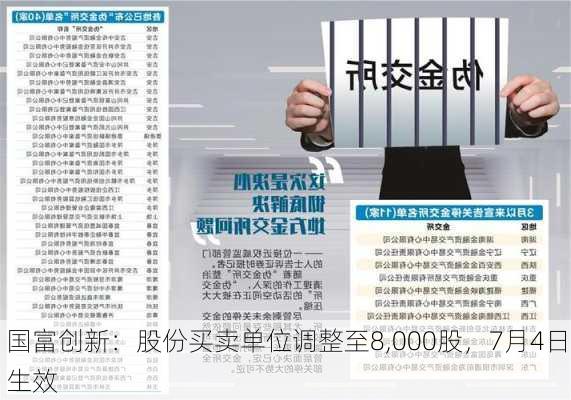 国富创新：股份买卖单位调整至8,000股，7月4日生效