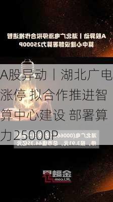 A股异动丨湖北广电涨停 拟合作推进智算中心建设 部署算力25000P