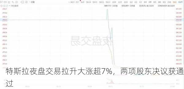 特斯拉夜盘交易拉升大涨超7%，两项股东决议获通过