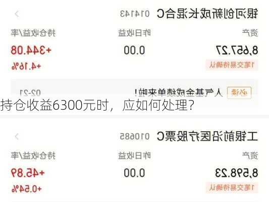 持仓收益6300元时，应如何处理？