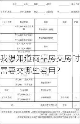 我想知道商品房交房时需要交哪些费用？