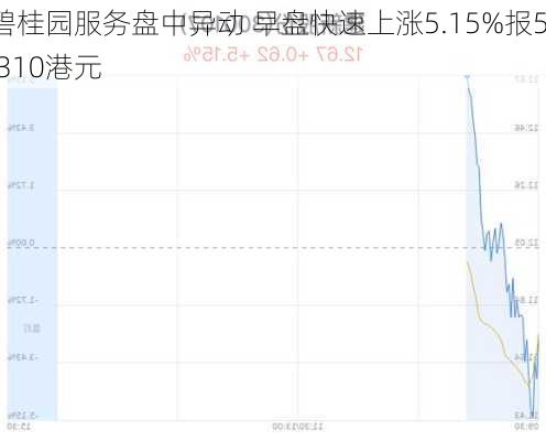 碧桂园服务盘中异动 早盘快速上涨5.15%报5.310港元