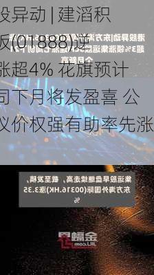 港股异动 | 建滔积层板(01888)逆市涨超4% 花旗预计公司下月将发盈喜 公司议价权强有助率先涨价