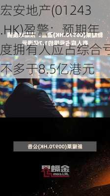 宏安地产(01243.HK)盈警：预期年度拥有人应占综合亏损不多于8.5亿港元