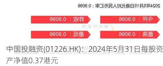 中国投融资(01226.HK)：2024年5月31日每股资产净值0.37港元