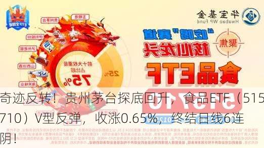 奇迹反转！贵州茅台探底回升，食品ETF（515710）V型反弹，收涨0.65%，终结日线6连阴！