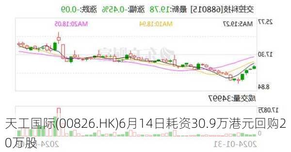 天工国际(00826.HK)6月14日耗资30.9万港元回购20万股