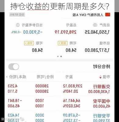 持仓收益的更新周期是多久？