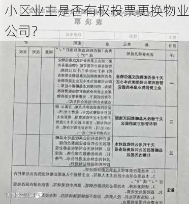 小区业主是否有权投票更换物业公司？