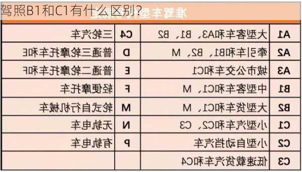 驾照B1和C1有什么区别？