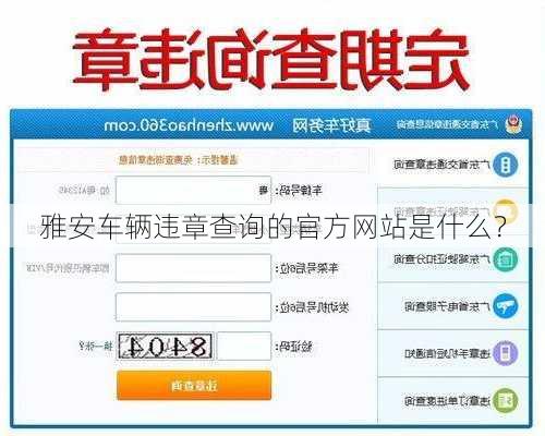 雅安车辆违章查询的官方网站是什么？