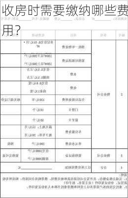 收房时需要缴纳哪些费用？