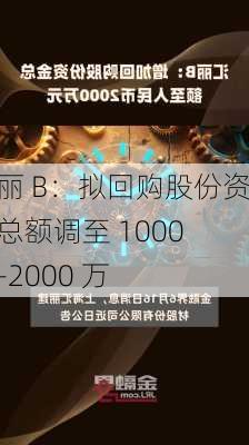 汇丽 B：拟回购股份资金总额调至 1000 万-2000 万