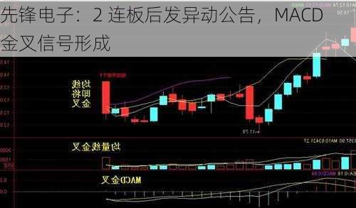 先锋电子：2 连板后发异动公告，MACD 金叉信号形成